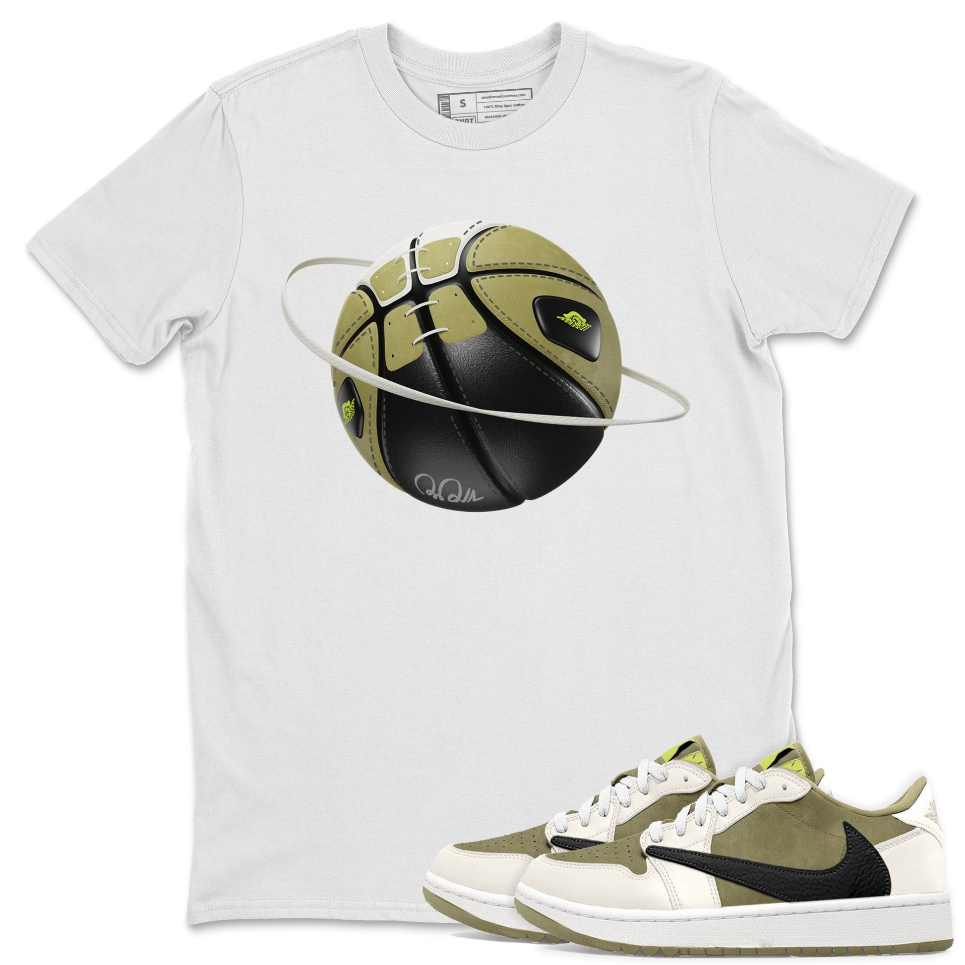 SNRT Sneaker Tee Air Jordan 1 Travis Scott Golf | Basketball Planet Unisex T-Shirt | SNRT Sneaker Release Tees T-Shirt / Military Green / L