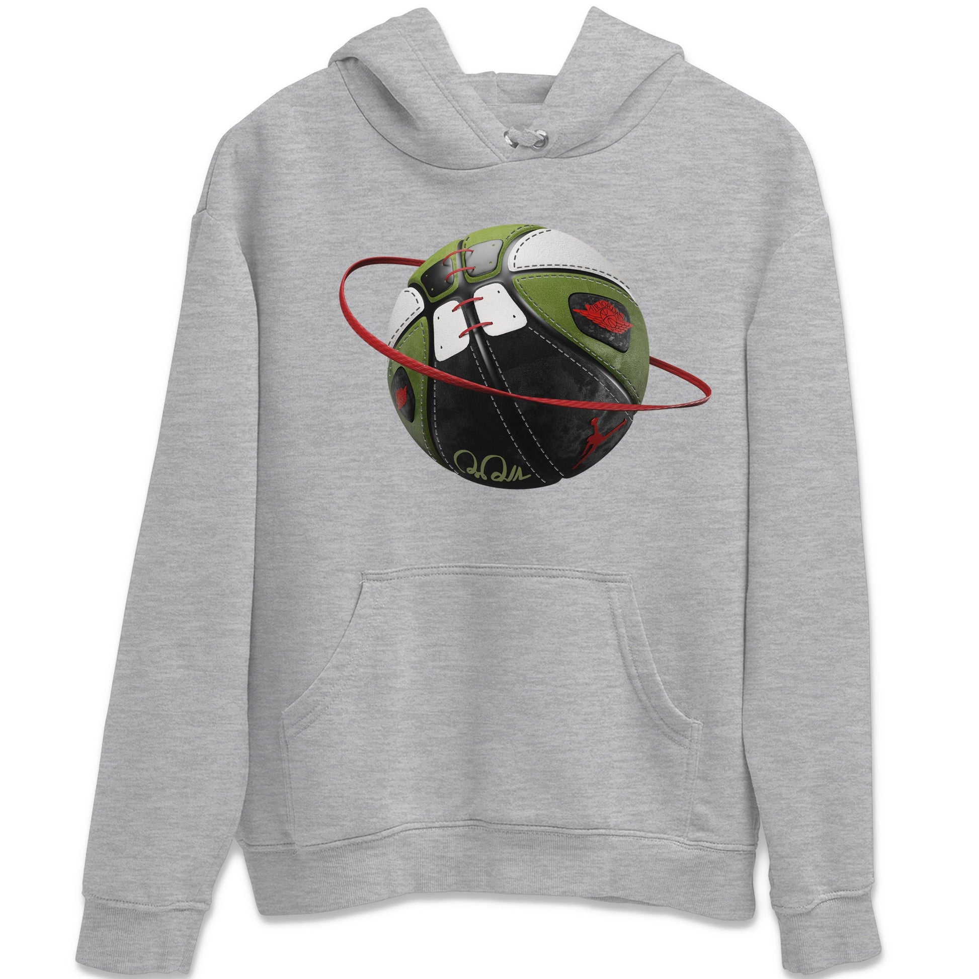 Air Jordan 1 Travis Scott Olive Sneaker Match Tees Basketball Planet Sneaker Tees AJ1 OG Travis Scott Olive Sneaker Release Tees Unisex Shirts Heather Grey 2