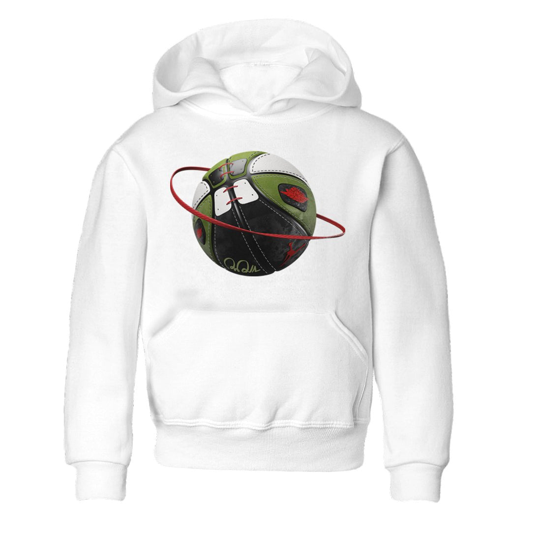 Air Jordan 1 Travis Scott Olive Sneaker Match Tees Basketball Planet Sneaker Tees AJ1 OG Travis Scott Olive Sneaker Release Tees Kids Shirts White 2