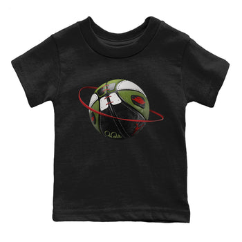 Air Jordan 1 Travis Scott Olive Sneaker Match Tees Basketball Planet Sneaker Tees AJ1 OG Travis Scott Olive Sneaker Release Tees Kids Shirts Black 2