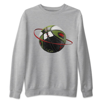 Air Jordan 1 Travis Scott Olive Sneaker Match Tees Basketball Planet Sneaker Tees AJ1 OG Travis Scott Olive Sneaker Release Tees Unisex Shirts Heather Grey 2