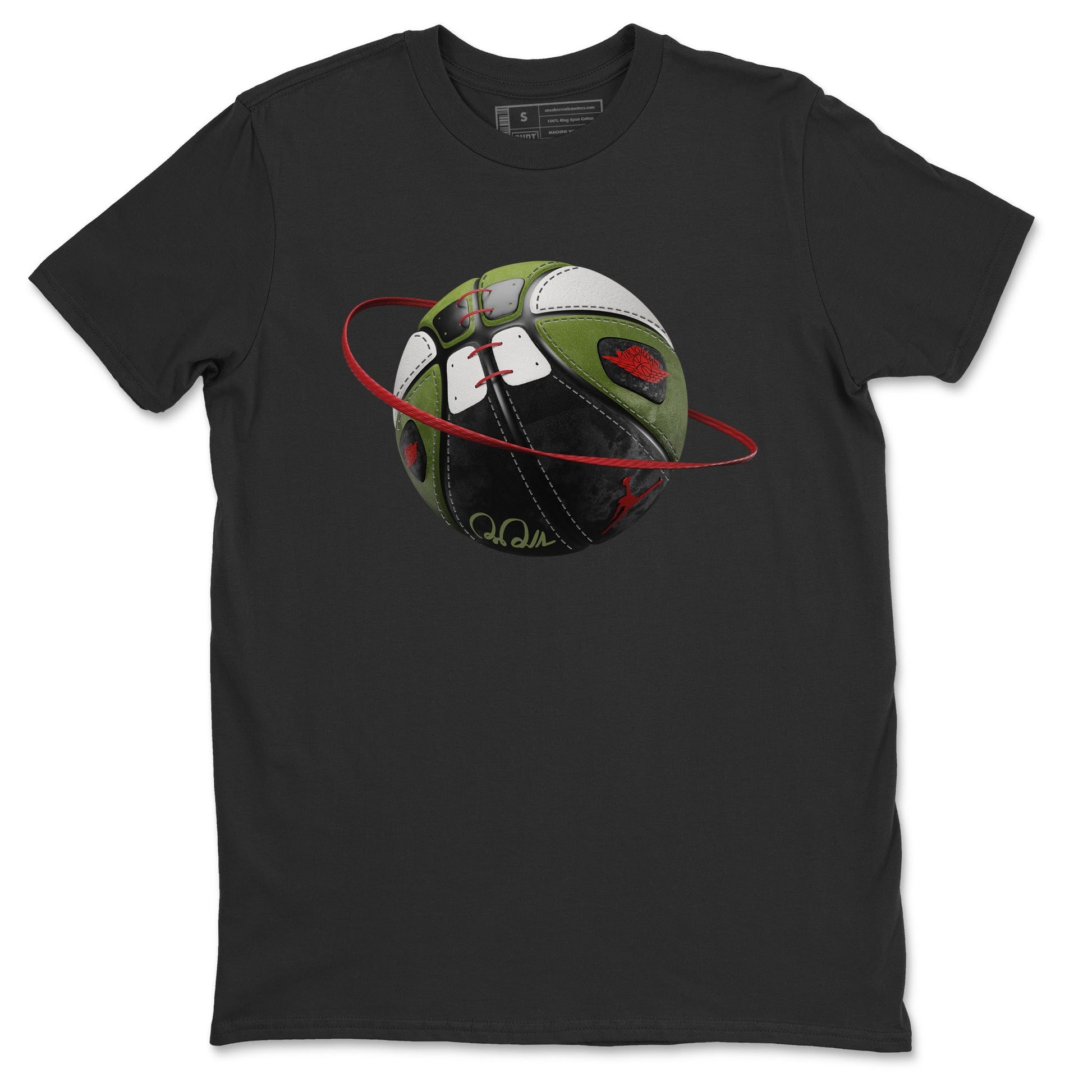 Air Jordan 1 Travis Scott Olive Sneaker Match Tees Basketball Planet Sneaker Tees AJ1 OG Travis Scott Olive Sneaker Release Tees Unisex Shirts Black 2