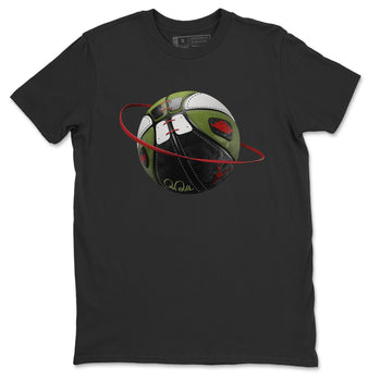 Air Jordan 1 Travis Scott Olive Sneaker Match Tees Basketball Planet Sneaker Tees AJ1 OG Travis Scott Olive Sneaker Release Tees Unisex Shirts Black 2