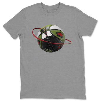 Air Jordan 1 Travis Scott Olive Sneaker Match Tees Basketball Planet Sneaker Tees AJ1 OG Travis Scott Olive Sneaker Release Tees Unisex Shirts Heather Grey 2