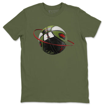 Air Jordan 1 Travis Scott Olive Sneaker Match Tees Basketball Planet Sneaker Tees AJ1 OG Travis Scott Olive Sneaker Release Tees Unisex Shirts Military Green 2