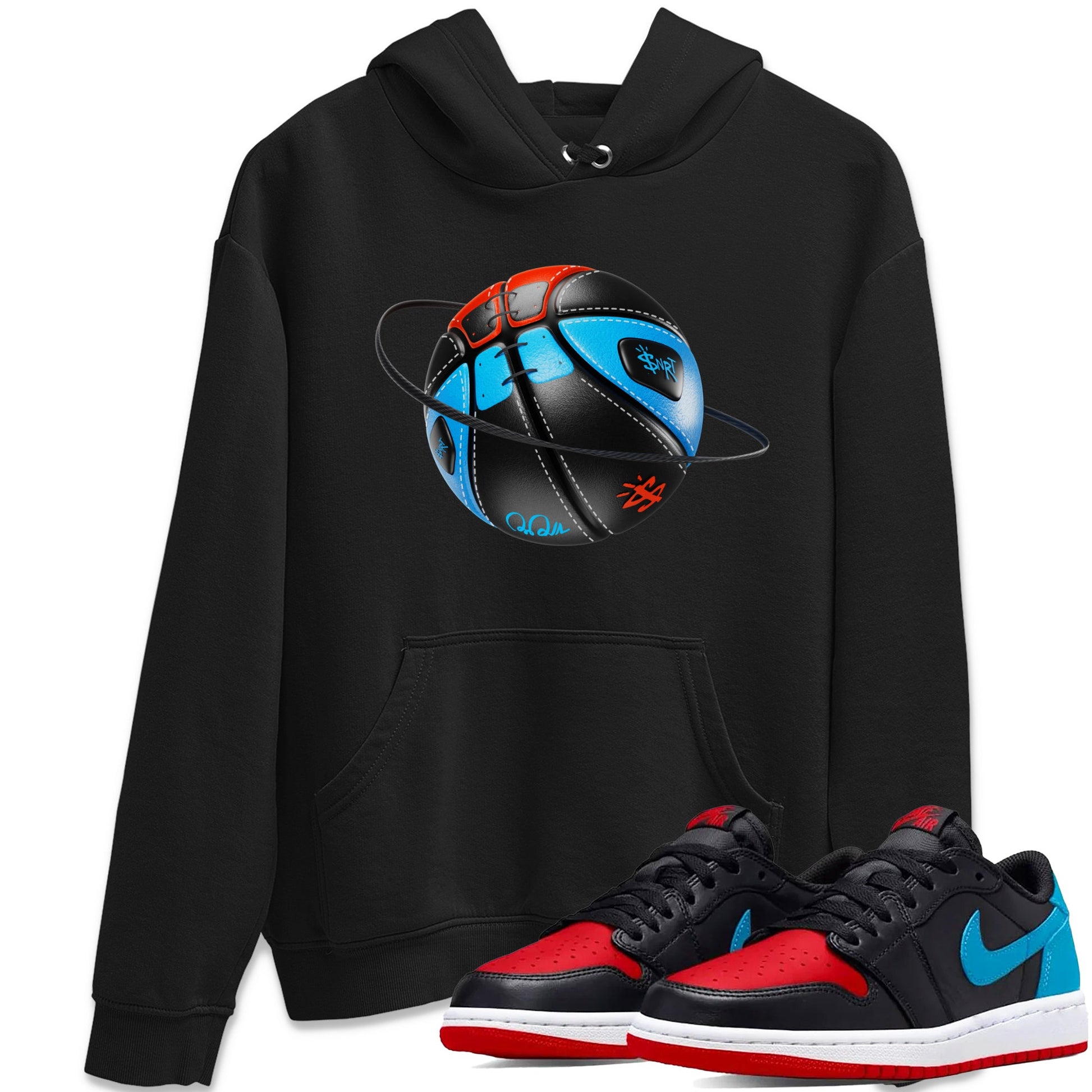 Air Jordan 1 UNC to Chicago Sneaker Match Tees Basketball Planet Sneaker Tees AJ1 UNC to Chicago Sneaker Release Tees Unisex Shirts Black 1