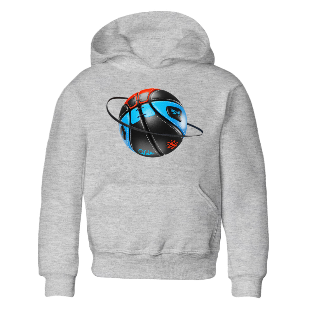 Air Jordan 1 UNC to Chicago Sneaker Match Tees Basketball Planet Sneaker Tees AJ1 UNC to Chicago Sneaker Release Tees Kids Shirts Heather Grey 2