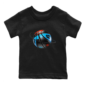 Air Jordan 1 UNC to Chicago Sneaker Match Tees Basketball Planet Sneaker Tees AJ1 UNC to Chicago Sneaker Release Tees Kids Shirts Black 2