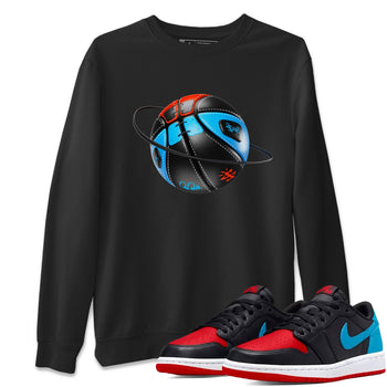 Air Jordan 1 UNC to Chicago Sneaker Match Tees Basketball Planet Sneaker Tees AJ1 UNC to Chicago Sneaker Release Tees Unisex Shirts Black 1