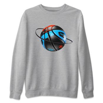 Air Jordan 1 UNC to Chicago Sneaker Match Tees Basketball Planet Sneaker Tees AJ1 UNC to Chicago Sneaker Release Tees Unisex Shirts Heather Grey 2