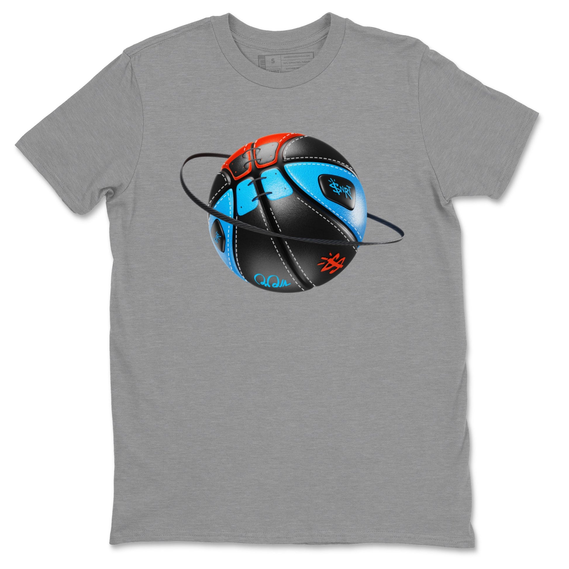 Air Jordan 1 UNC to Chicago Sneaker Match Tees Basketball Planet Sneaker Tees AJ1 UNC to Chicago Sneaker Release Tees Unisex Shirts Heather Grey 2