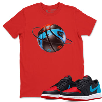 Air Jordan 1 UNC to Chicago Sneaker Match Tees Basketball Planet Sneaker Tees AJ1 UNC to Chicago Sneaker Release Tees Unisex Shirts Red 1