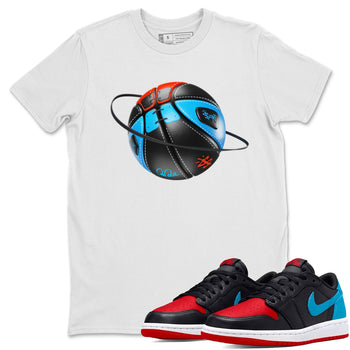 Air Jordan 1 UNC to Chicago Sneaker Match Tees Basketball Planet Sneaker Tees AJ1 UNC to Chicago Sneaker Release Tees Unisex Shirts White 1