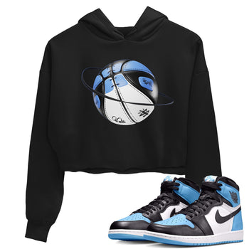 Air Jordan 1 Retro High OG UNC Toe Shirt to match Jordans Basketball Planet Sneaker Tees 1s UNC Toe SNRT Sneaker Release Tees Crop T-Shirts Black 1