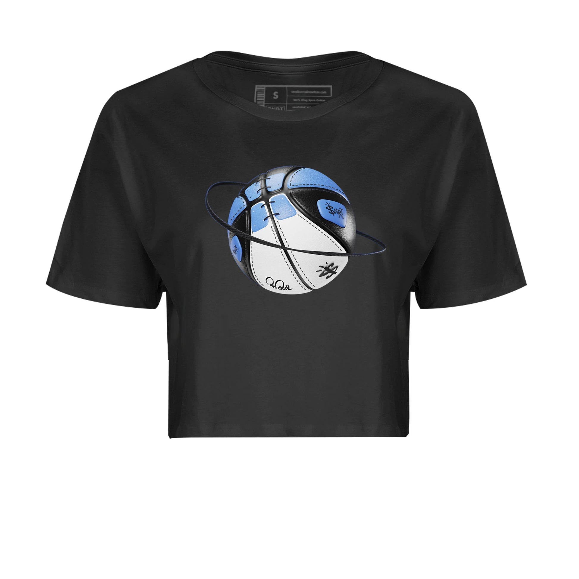 Air Jordan 1 Retro High OG UNC Toe Shirt to match Jordans Basketball Planet Sneaker Tees 1s UNC Toe SNRT Sneaker Release Tees Crop T-Shirts Black 2