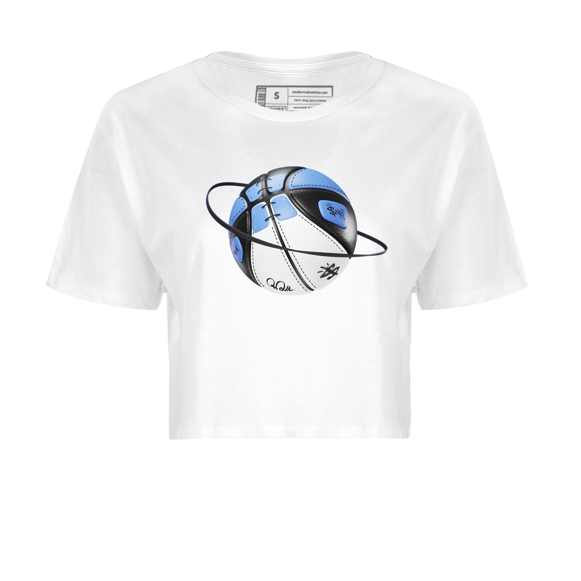 Air Jordan 1 Retro High OG UNC Toe Shirt to match Jordans Basketball Planet Sneaker Tees 1s UNC Toe SNRT Sneaker Release Tees Crop T-Shirts White 2