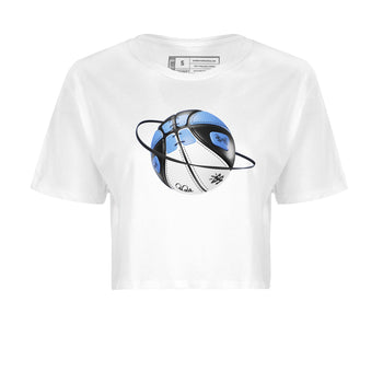 Air Jordan 1 Retro High OG UNC Toe Shirt to match Jordans Basketball Planet Sneaker Tees 1s UNC Toe SNRT Sneaker Release Tees Crop T-Shirts White 2