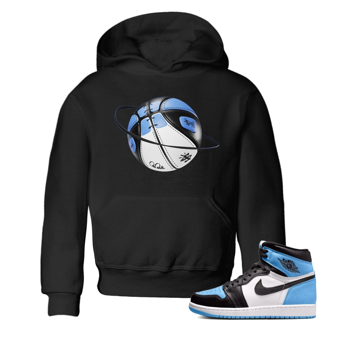 Air Jordan 1 Retro High OG UNC Toe Shirt to match Jordans Basketball Planet Sneaker Tees 1s UNC Toe SNRT Sneaker Release Tees Kids and Baby Tees Black 1