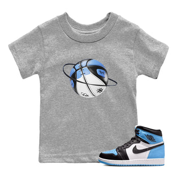 Air Jordan 1 Retro High OG UNC Toe Shirt to match Jordans Basketball Planet Sneaker Tees 1s UNC Toe SNRT Sneaker Release Tees Kids and Baby Tees Heather Grey 1