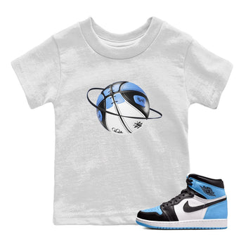Air Jordan 1 Retro High OG UNC Toe Shirt to match Jordans Basketball Planet Sneaker Tees 1s UNC Toe SNRT Sneaker Release Tees Kids and Baby Tees White 1
