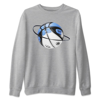 Air Jordan 1 Retro High OG UNC Toe Shirt to match Jordans Basketball Planet Sneaker Tees 1s UNC Toe SNRT Sneaker Release Tees Crew Neck T-Shirts Heather Grey 2