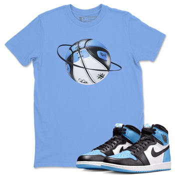 Air Jordan 1 Retro High OG UNC Toe Shirt to match Jordans Basketball Planet Sneaker Tees 1s UNC Toe SNRT Sneaker Release Tees Crew Neck T-Shirts Carolina Blue 1