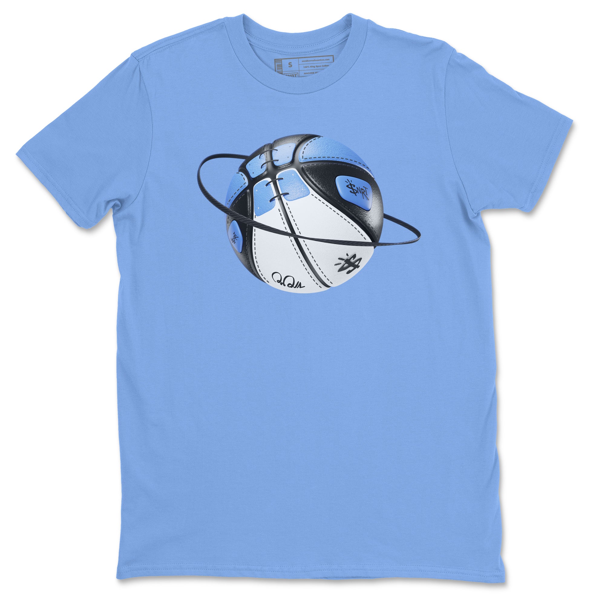 Air Jordan 1 Retro High OG UNC Toe Shirt to match Jordans Basketball Planet Sneaker Tees 1s UNC Toe SNRT Sneaker Release Tees Crew Neck T-Shirts Carolina Blue 2