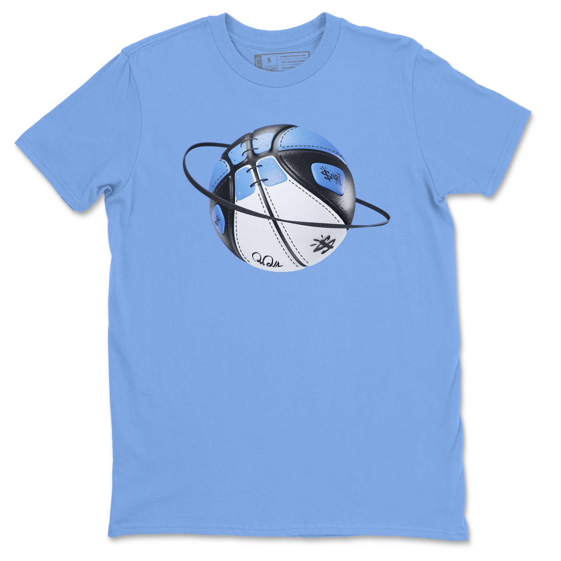 Air Jordan 1 Retro High OG UNC Toe Shirt to match Jordans Basketball Planet Sneaker Tees 1s UNC Toe SNRT Sneaker Release Tees Crew Neck T-Shirts Carolina Blue 2