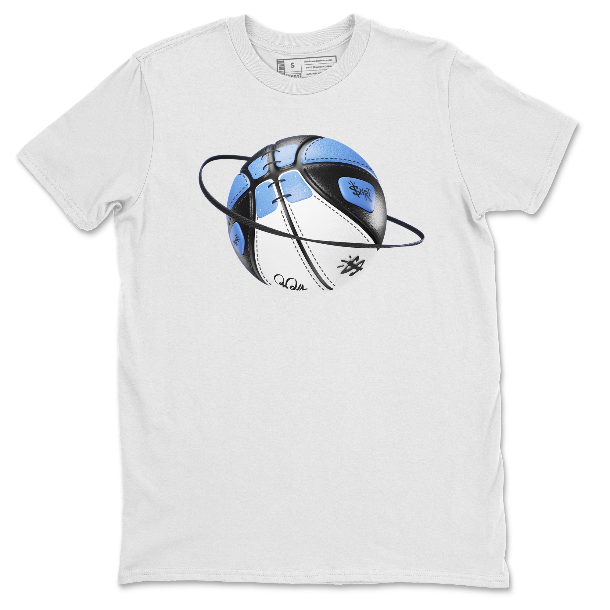 Air Jordan 1 Retro High OG UNC Toe Shirt to match Jordans Basketball Planet Sneaker Tees 1s UNC Toe SNRT Sneaker Release Tees Crew Neck T-Shirts White 2
