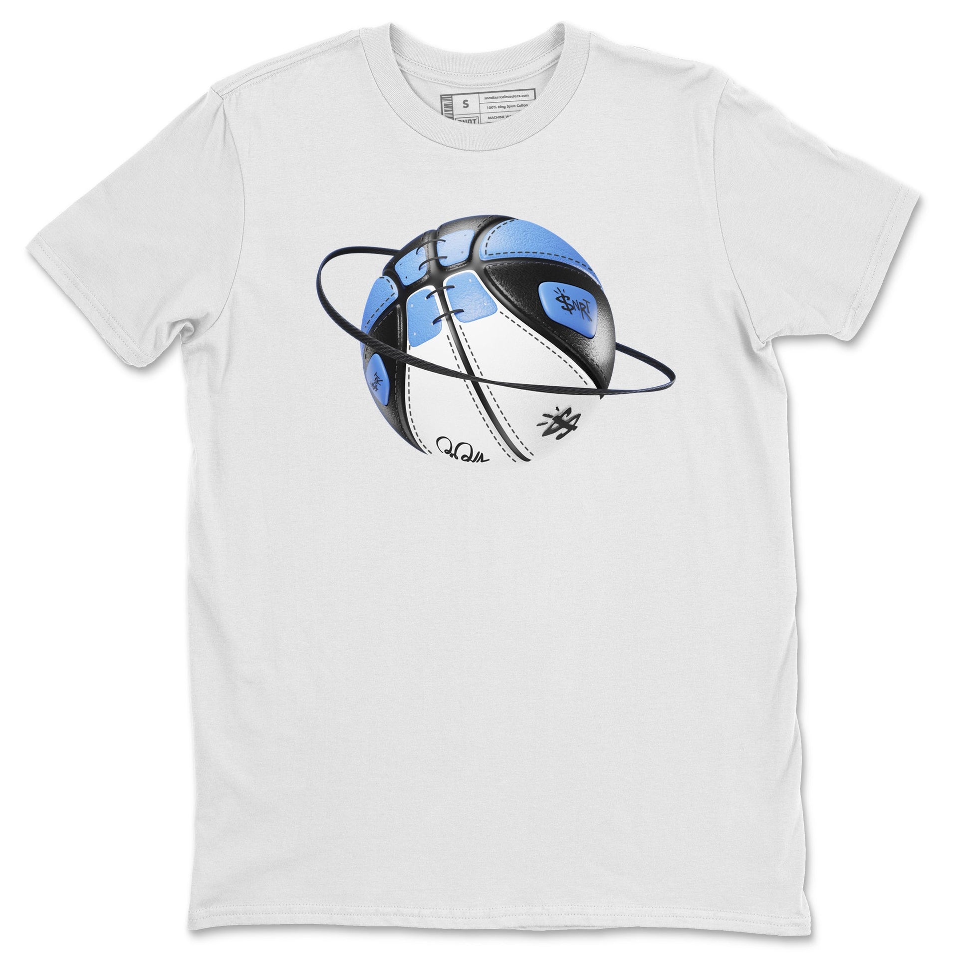 Air Jordan 1 Retro High OG UNC Toe Shirt to match Jordans Basketball Planet Sneaker Tees 1s UNC Toe SNRT Sneaker Release Tees Crew Neck T-Shirts White 2