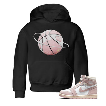 AJ1 Retro High OG Washed Pink Sneaker Match Tees Basketball Planet Sneaker Tees AJ1 Retro High OG Washed Pink Sneaker Release Tees Kids Shirts Black 1
