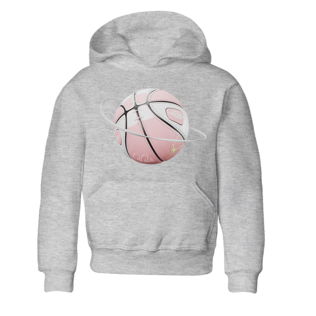 AJ1 Retro High OG Washed Pink Sneaker Match Tees Basketball Planet Sneaker Tees AJ1 Retro High OG Washed Pink Sneaker Release Tees Kids Shirts Heather Grey 2