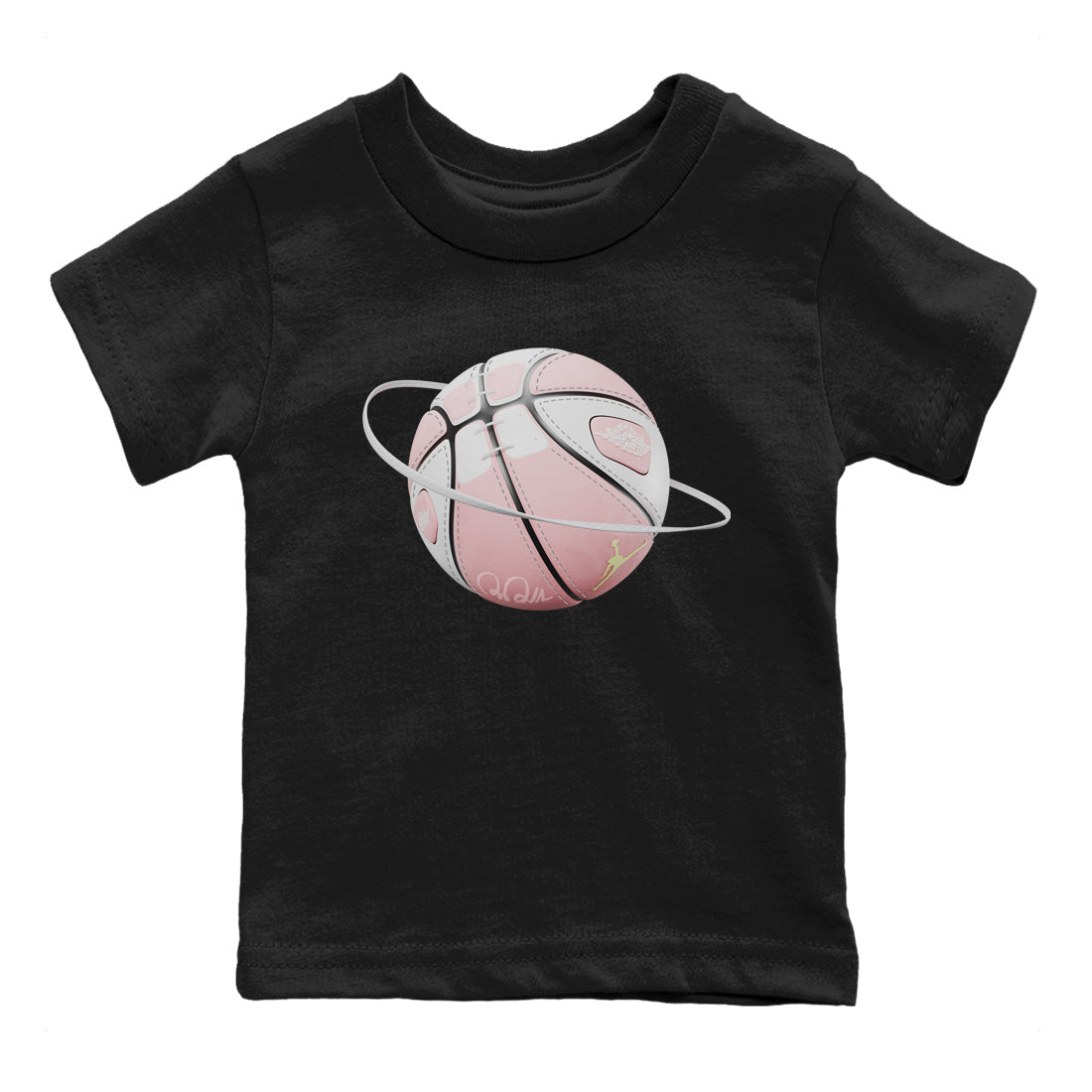 AJ1 Retro High OG Washed Pink Sneaker Match Tees Basketball Planet Sneaker Tees AJ1 Retro High OG Washed Pink Sneaker Release Tees Kids Shirts Black 2