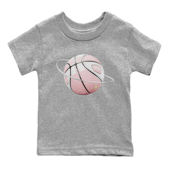 AJ1 Retro High OG Washed Pink Sneaker Match Tees Basketball Planet Sneaker Tees AJ1 Retro High OG Washed Pink Sneaker Release Tees Kids Shirts Heather Grey 2
