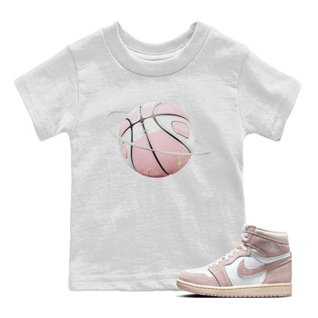 AJ1 Retro High OG Washed Pink Sneaker Match Tees Basketball Planet Sneaker Tees AJ1 Retro High OG Washed Pink Sneaker Release Tees Kids Shirts White 1
