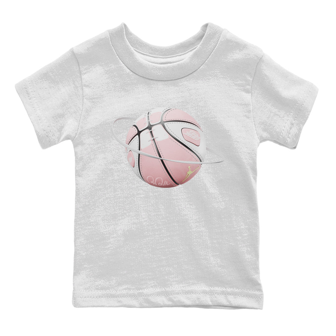 AJ1 Retro High OG Washed Pink Sneaker Match Tees Basketball Planet Sneaker Tees AJ1 Retro High OG Washed Pink Sneaker Release Tees Kids Shirts White 2