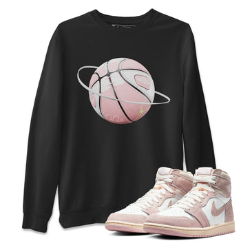 AJ1 Retro High OG Washed Pink Sneaker Match Tees Basketball Planet Sneaker Tees AJ1 Retro High OG Washed Pink Sneaker Release Tees Unisex Shirts Black 1