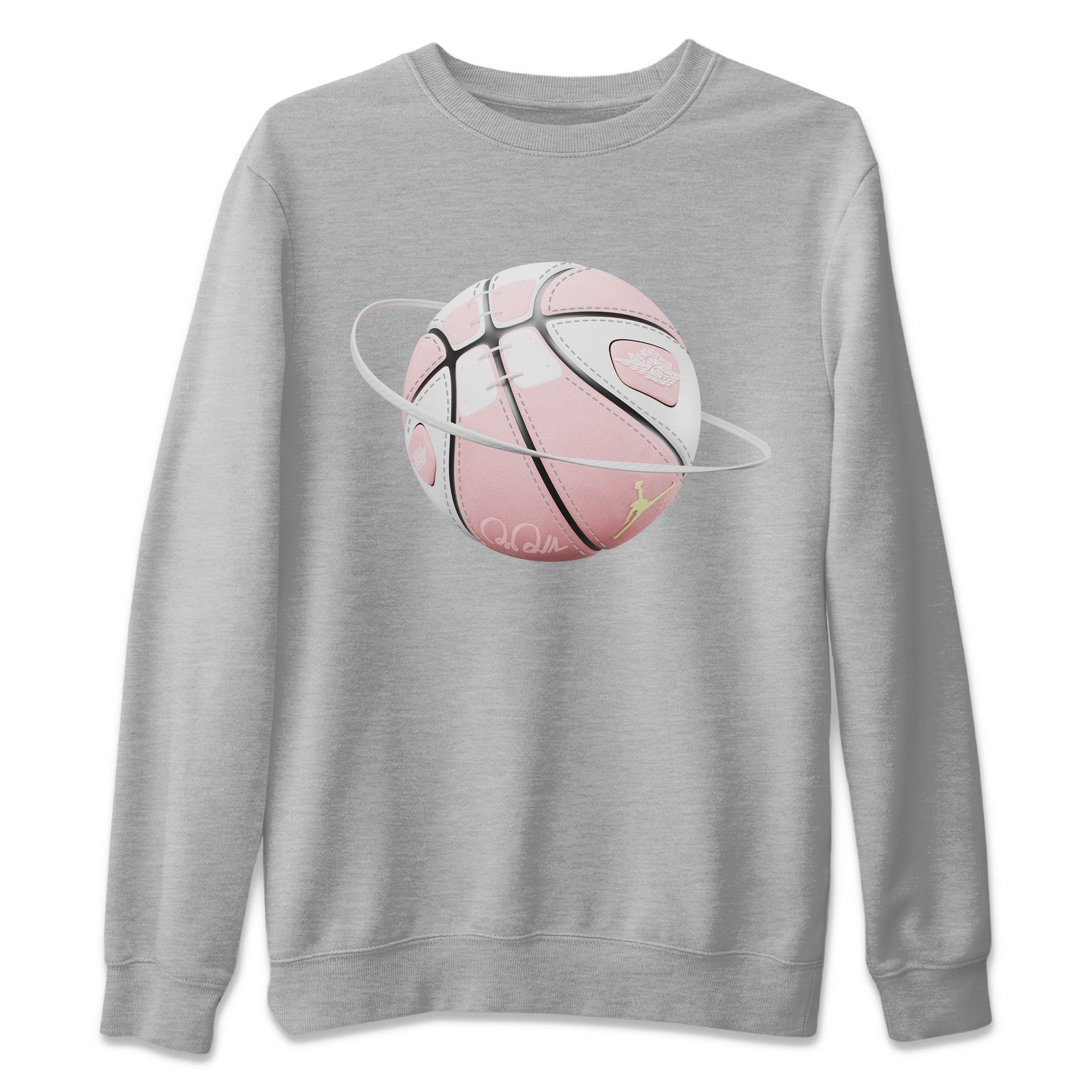 AJ1 Retro High OG Washed Pink Sneaker Match Tees Basketball Planet Sneaker Tees AJ1 Retro High OG Washed Pink Sneaker Release Tees Unisex Shirts Heather Grey 2