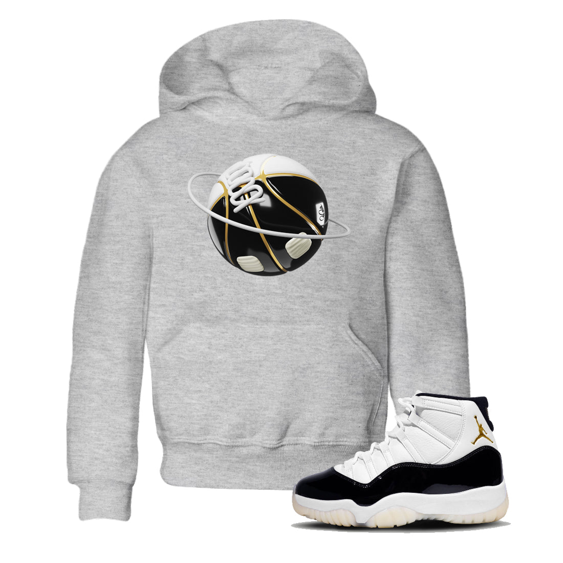 Air Jordan 11 Gratitude shirt to match jordans Basketball Planet sneaker tees AJ11 Gratitude SNRT Sneaker Release Tees Baby Toddler Heather Grey 1 T-Shirt