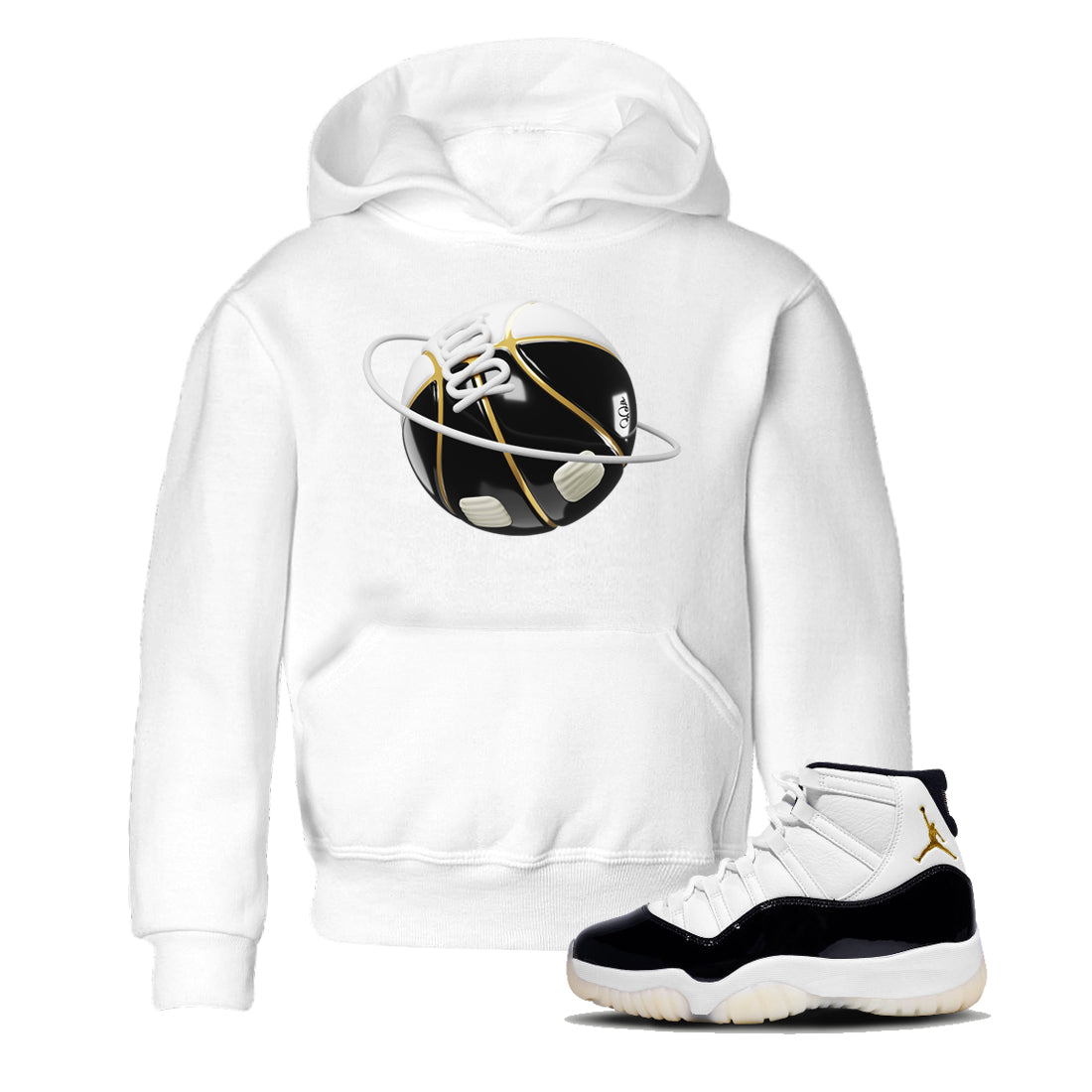 Air Jordan 11 Gratitude shirt to match jordans Basketball Planet sneaker tees AJ11 Gratitude SNRT Sneaker Release Tees Baby Toddler White 1 T-Shirt
