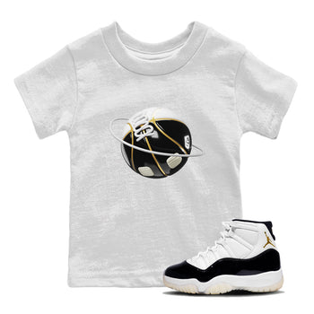Air Jordan 11 Gratitude shirt to match jordans Basketball Planet sneaker tees AJ11 Gratitude SNRT Sneaker Release Tees Baby Toddler White 1 T-Shirt