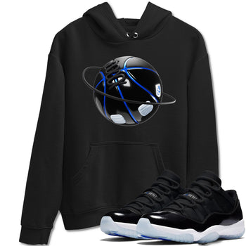 Air Jordan 11 Space shirt to match jordans Basketball Planet sneaker tees AJ11 Black and Varsity Royal SNRT Sneaker Release Tees unisex cotton Black 1 crew neck shirt