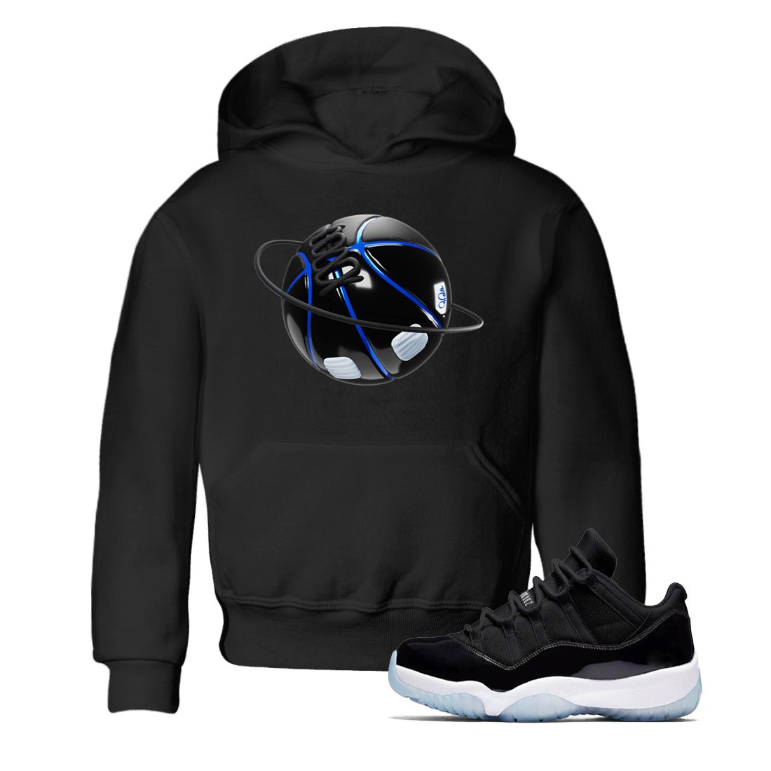 Air Jordan 11 Space shirt to match jordans Basketball Planet sneaker tees AJ11 Black and Varsity Royal SNRT sneaker release tees baby toddler Black 1 cotton Shirt