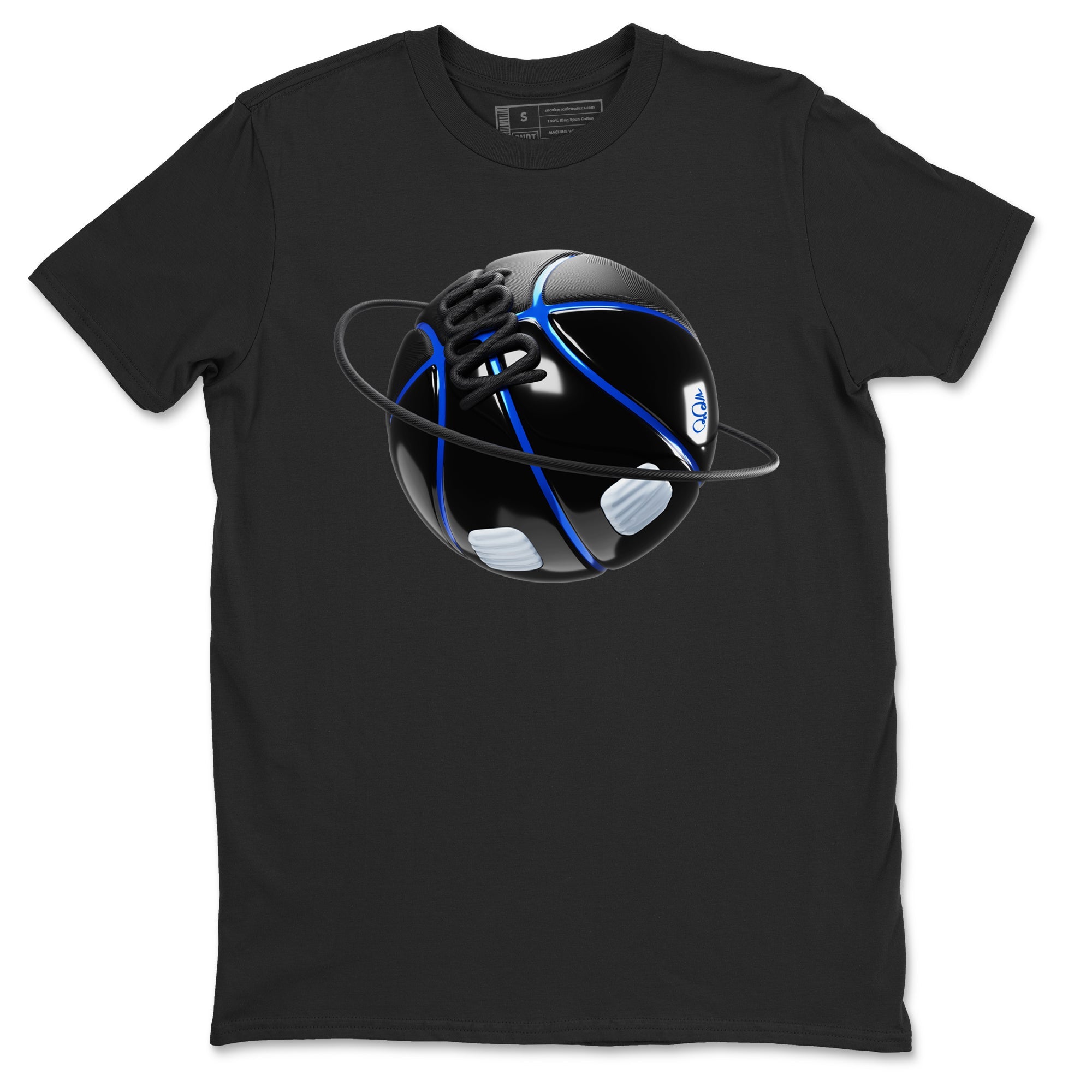 Air Jordan 11 Space shirt to match jordans Basketball Planet sneaker tees AJ11 Black and Varsity Royal SNRT Sneaker Release Tees unisex cotton Black 2 crew neck shirt