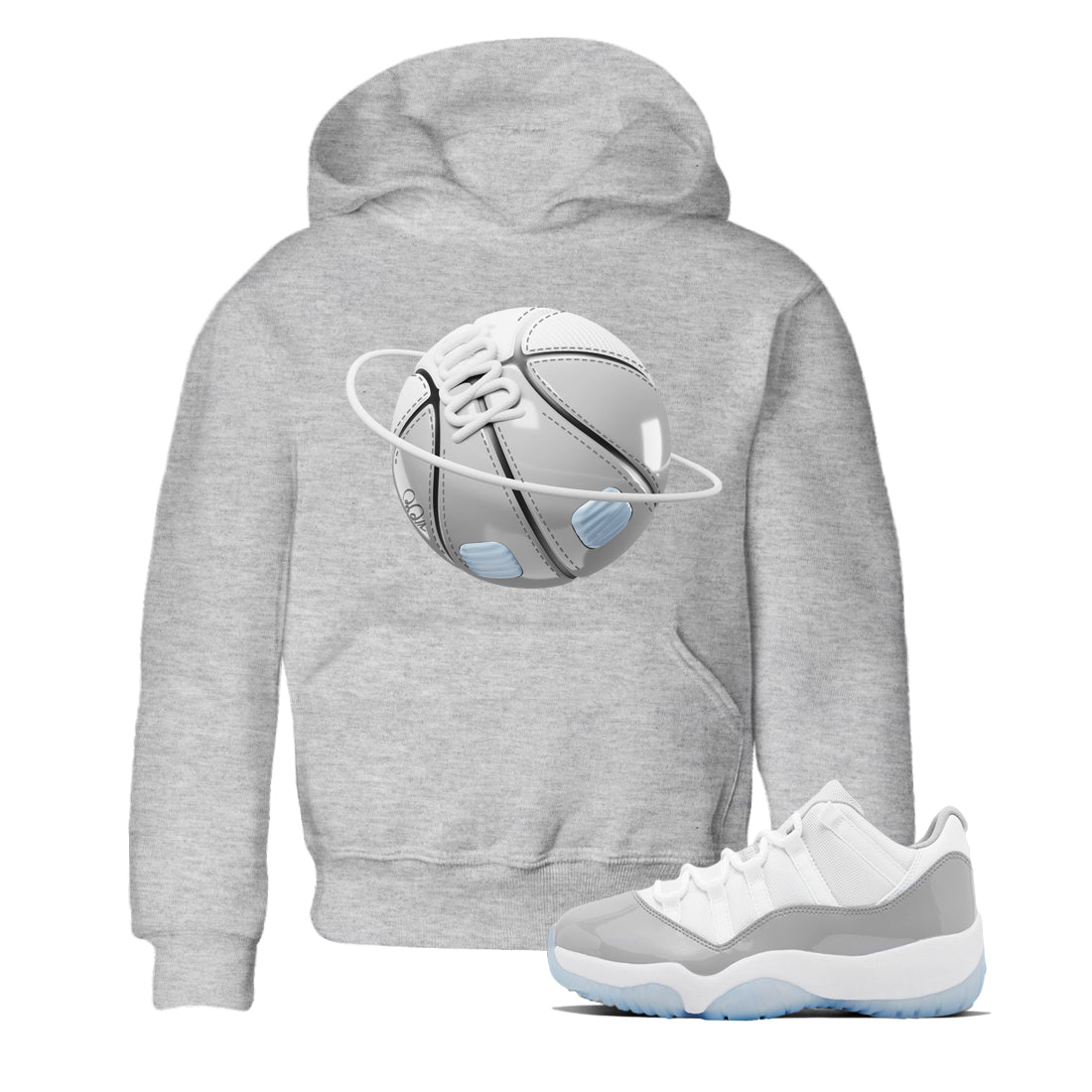 Air Jordan 11 White Cement Sneaker Match Tees Basketball Planet Sneaker Tees Air Jordan 11 Cement Grey Sneaker Release Tees Kids Shirts Heather Grey 1