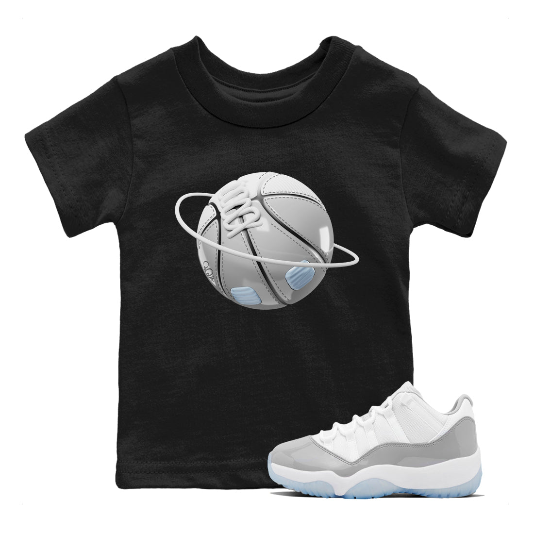 Air Jordan 11 White Cement Sneaker Match Tees Basketball Planet Sneaker Tees Air Jordan 11 Cement Grey Sneaker Release Tees Kids Shirts Black 1