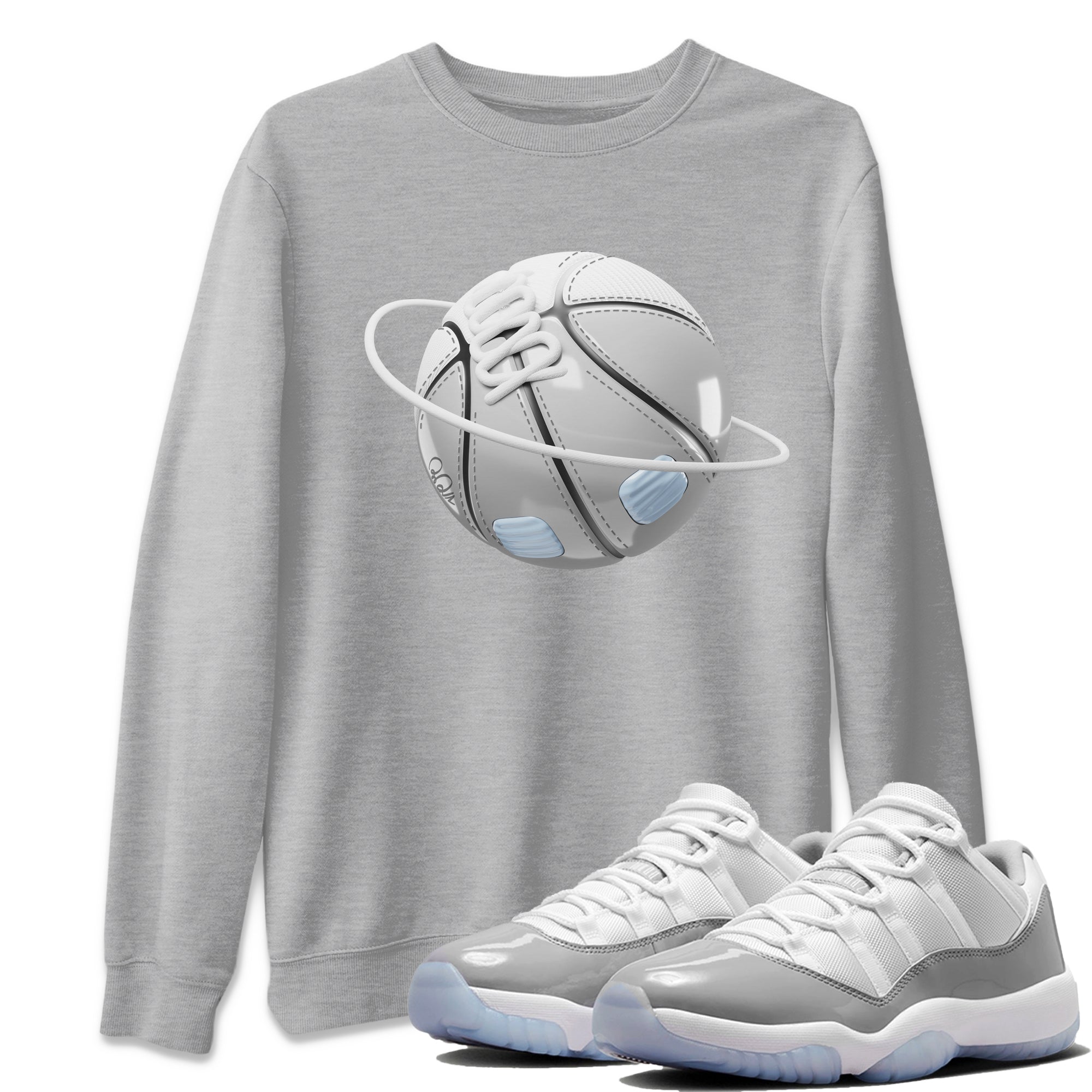 Air Jordan 11 White Cement Sneaker Match Tees Basketball Planet Sneaker Tees Air Jordan 11 Cement Grey Sneaker Release Tees Unisex Shirts Heather Grey 1