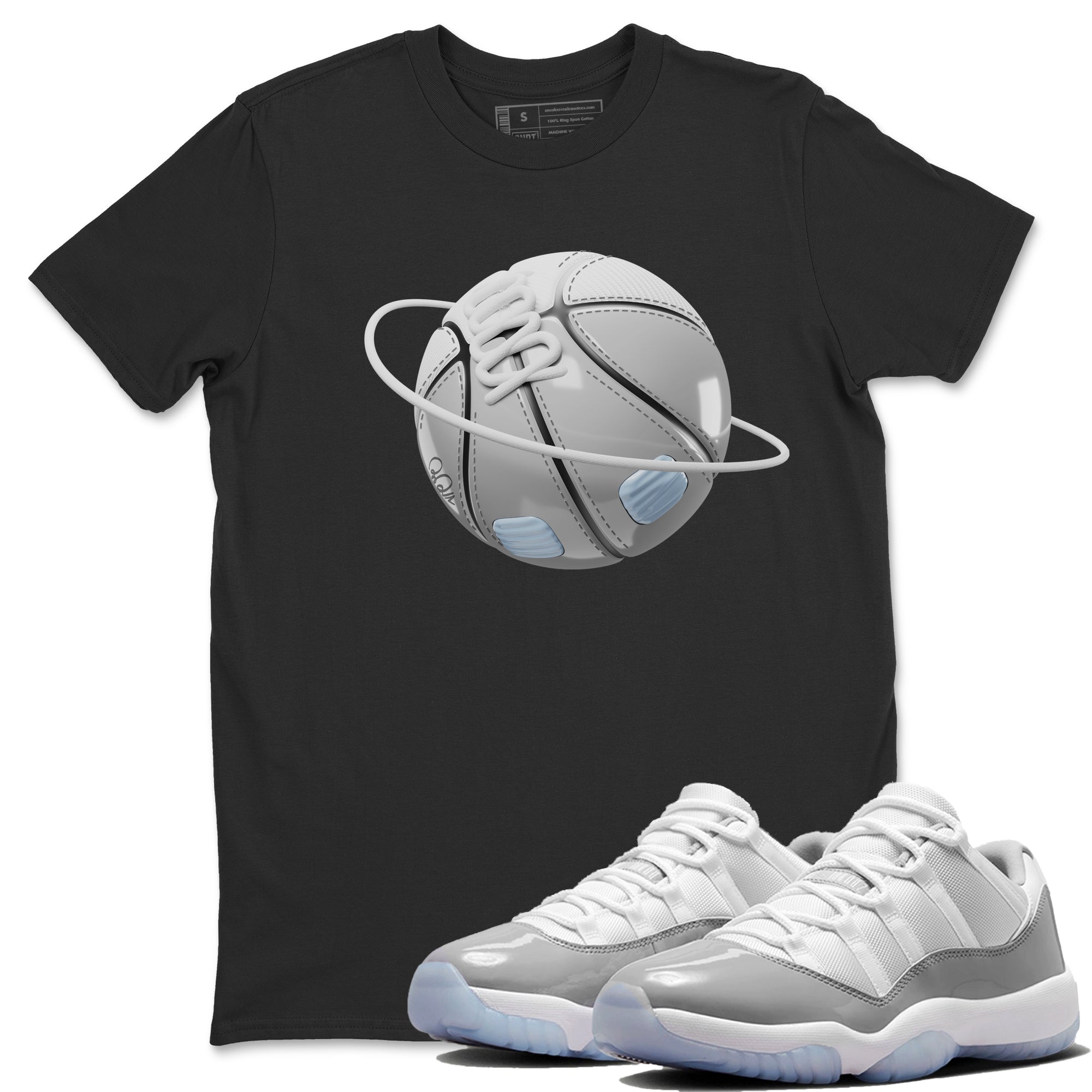 Air Jordan 11 White Cement Sneaker Match Tees Basketball Planet Sneaker Tees Air Jordan 11 Cement Grey Sneaker Release Tees Unisex Shirts Black 1