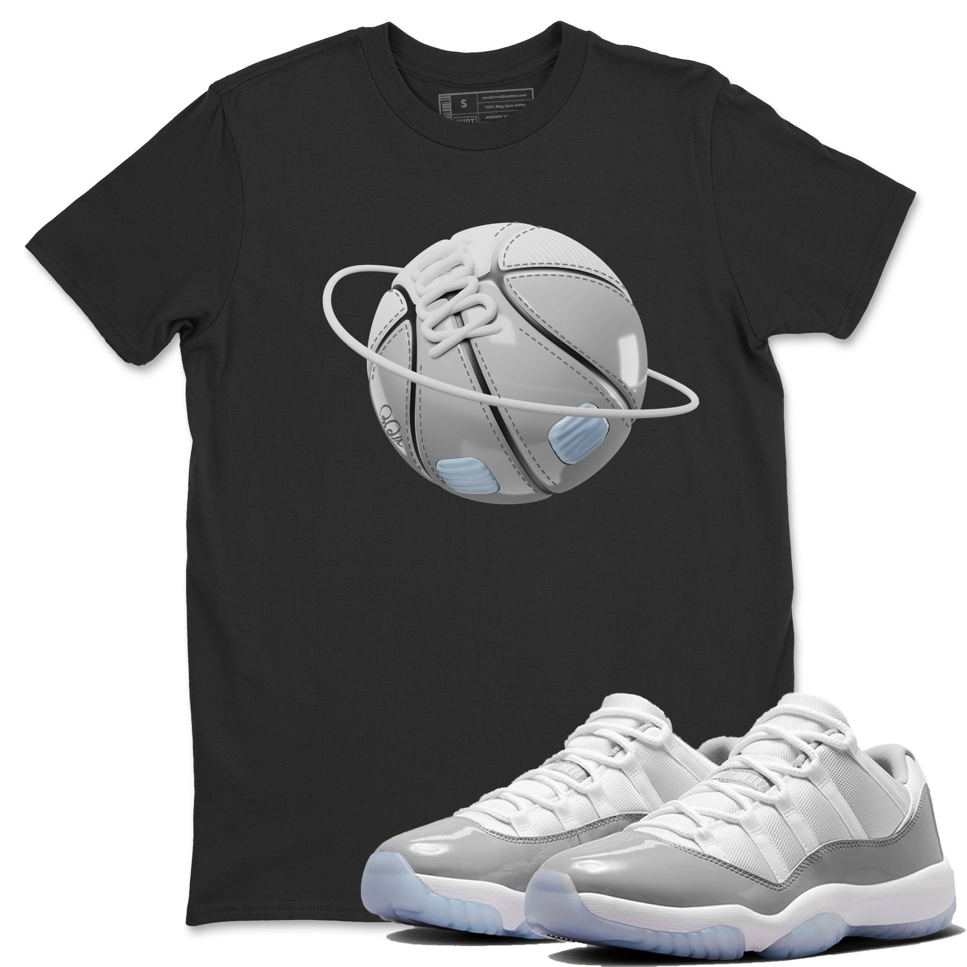 Air Jordan 11 White Cement Sneaker Match Tees Basketball Planet Sneaker Tees Air Jordan 11 Cement Grey Sneaker Release Tees Unisex Shirts Black 1