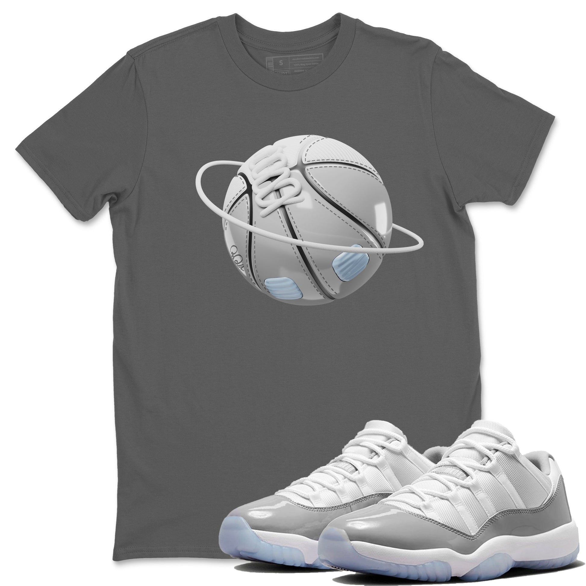 Air Jordan 11 White Cement Basketball Planet Crew Neck Sneaker Tees Air Jordan 11 Cement Grey Sneaker T-Shirts Washing and Care Tip